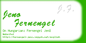 jeno fernengel business card